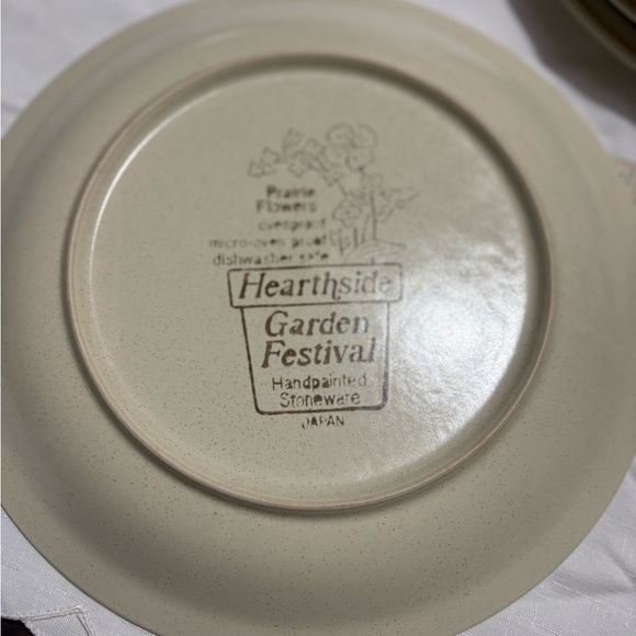 Set of 5 Vintage Stoneware Floral Patterned Dinner Plates - Picture 3 of 3